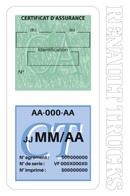 Porte Vignette Assurance Pare Brise Voiture Pour Renault Trucks | Double Étui Pochette Adhésive Autocollant Sticker Blanc