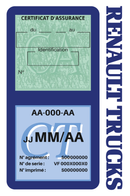 Porte Vignette Assurance Pare Brise Voiture Pour Renault Trucks | Double Étui Pochette Adhésive Autocollant Sticker Bleu