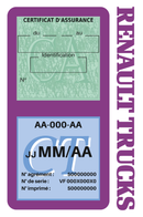 Porte Vignette Assurance Pare Brise Voiture Pour Renault Trucks | Double Étui Pochette Adhésive Autocollant Sticker Mauve