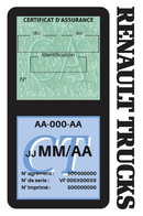 Porte Vignette Assurance Pare Brise Voiture Pour Renault Trucks | Double Étui Pochette Adhésive Autocollant Sticker Noir
