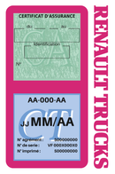 Porte Vignette Assurance Pare Brise Voiture Pour Renault Trucks | Double Étui Pochette Adhésive Autocollant Sticker Rose