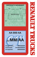 Porte Vignette Assurance Pare Brise Voiture Pour Renault Trucks | Double Étui Pochette Adhésive Autocollant Sticker Rouge
