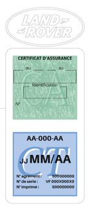 Porte Vignette Assurance Pare Brise Voiture Pour Range Rover | Double Étui Pochette Adhésive Autocollant Sticker Blanc