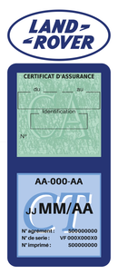 Porte Vignette Assurance Pare Brise Voiture Pour Range Rover | Double Étui Pochette Adhésive Autocollant Sticker Bleu
