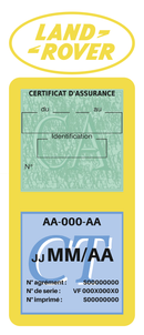 Porte Vignette Assurance Pare Brise Voiture Pour Range Rover | Double Étui Pochette Adhésive Autocollant Sticker Jaune
