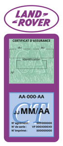 Porte Vignette Assurance Pare Brise Voiture Pour Range Rover | Double Étui Pochette Adhésive Autocollant Sticker Mauve
