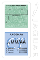 Porte Vignette Assurance Pare Brise Voiture Pour Jaguar | Double Étui Pochette Adhésive Autocollant Sticker Blanc