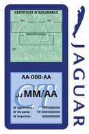 Porte Vignette Assurance Pare Brise Voiture Pour Jaguar | Double Étui Pochette Adhésive Autocollant Sticker Bleu
