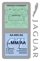 Porte Vignette Assurance Pare Brise Voiture Pour Jaguar | Double Étui Pochette Adhésive Autocollant Sticker Gris