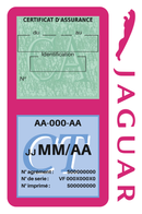 Porte Vignette Assurance Pare Brise Voiture Pour Jaguar | Double Étui Pochette Adhésive Autocollant Sticker Rose