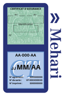 Porte Vignette Assurance Pare Brise Voiture Pour Mehari | Double Étui Pochette Adhésive Autocollant Sticker Bleu
