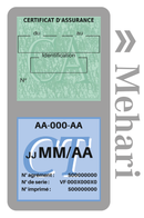 Porte Vignette Assurance Pare Brise Voiture Pour Mehari | Double Étui Pochette Adhésive Autocollant Sticker Gris
