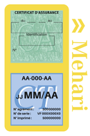 Porte Vignette Assurance Pare Brise Voiture Pour Mehari | Double Étui Pochette Adhésive Autocollant Sticker Jaune