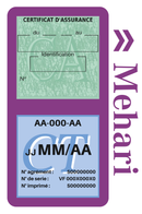 Porte Vignette Assurance Pare Brise Voiture Pour Mehari | Double Étui Pochette Adhésive Autocollant Sticker Mauve