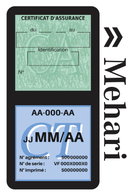 Porte Vignette Assurance Pare Brise Voiture Pour Mehari | Double Étui Pochette Adhésive Autocollant Sticker Noir