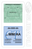 Porte Vignette Assurance Pare Brise Voiture Pour Subaru | Double Étui Pochette Adhésive Autocollant Sticker Blanc