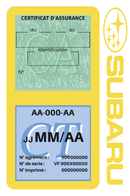 Porte Vignette Assurance Pare Brise Voiture Pour Subaru | Double Étui Pochette Adhésive Autocollant Sticker Mauve