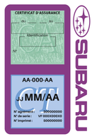 Porte Vignette Assurance Pare Brise Voiture Pour Subaru | Double Étui Pochette Adhésive Autocollant Sticker Noir