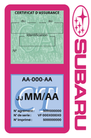 Porte Vignette Assurance Pare Brise Voiture Pour Subaru | Double Étui Pochette Adhésive Autocollant Sticker Vert