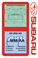 Porte Vignette Assurance Pare Brise Voiture Pour Subaru | Double Étui Pochette Adhésive Autocollant Sticker Rose