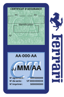 Porte Vignette Assurance Pare Brise Voiture Pour Ferrari | Double Étui Pochette Adhésive Autocollant Sticker Bleu