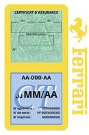 Porte Vignette Assurance Pare Brise Voiture Pour Ferrari | Double Étui Pochette Adhésive Autocollant Sticker Jaune