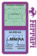 Porte Vignette Assurance Pare Brise Voiture Pour Ferrari | Double Étui Pochette Adhésive Autocollant Sticker Mauve