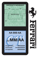 Porte Vignette Assurance Pare Brise Voiture Pour Ferrari | Double Étui Pochette Adhésive Autocollant Sticker Noir