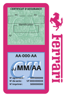 Porte Vignette Assurance Pare Brise Voiture Pour Ferrari | Double Étui Pochette Adhésive Autocollant Sticker Rose