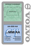 Porte Vignette Assurance Pare Brise Voiture Pour Volvo | Double Étui Pochette Adhésive Autocollant Sticker Gris