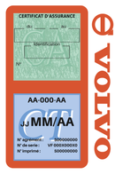 Porte Vignette Assurance Pare Brise Voiture Pour Volvo | Double Étui Pochette Adhésive Autocollant Sticker Orange