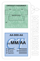 Porte Vignette Assurance Pare Brise Voiture Pour Mitsubishi | Double Étui Pochette Adhésive Autocollant Sticker Blanc