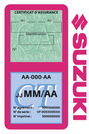 Porte Vignette Assurance Pare Brise Voiture Pour Suzuki | Double Étui Pochette Adhésive Autocollant Sticker Rose