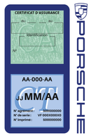 Porte Vignette Assurance Pare Brise Voiture Pour Porsche | Double Étui Pochette Adhésive Autocollant Sticker Bleu