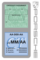 Porte Vignette Assurance Pare Brise Voiture Pour Porsche | Double Étui Pochette Adhésive Autocollant Sticker Gris