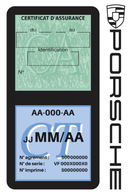 Porte Vignette Assurance Pare Brise Voiture Pour Porsche | Double Étui Pochette Adhésive Autocollant Sticker Noir
