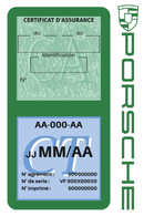 Porte Vignette Assurance Pare Brise Voiture Pour Porsche | Double Étui Pochette Adhésive Autocollant Sticker Vert
