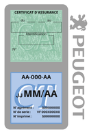 Porte Vignette Assurance Pare Brise Voiture Pour Peugeot Ancien Logo | Double Étui Pochette Adhésive Autocollant Sticker Gris