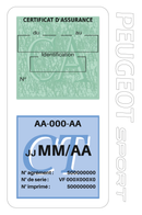 Porte Vignette Assurance Pare Brise Voiture Pour Peugeot Sport Vintage | Double Étui Pochette Adhésive Autocollant Sticker Blanc