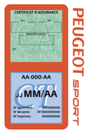 Porte Vignette Assurance Pare Brise Voiture Pour Peugeot Sport Vintage | Double Étui Pochette Adhésive Autocollant Sticker Orange