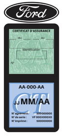 Porte Vignette Assurance Pare Brise Voiture Pour Ford Logo | Double Étui Pochette Adhésive Autocollant Sticker Noir