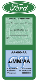 Porte Vignette Assurance Pare Brise Voiture Pour Ford Logo | Double Étui Pochette Adhésive Autocollant Sticker Vert