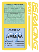 Porte Vignette Assurance Pare Brise Voiture Pour RS Racing Sport | Double Étui Pochette Adhésive Autocollant Sticker Jaune
