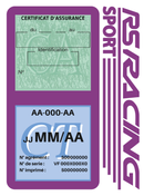 Porte Vignette Assurance Pare Brise Voiture Pour RS Racing Sport | Double Étui Pochette Adhésive Autocollant Sticker Mauve