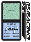 Porte Vignette Assurance Pare Brise Voiture Pour RS Racing Sport | Double Étui Pochette Adhésive Autocollant Sticker Noir