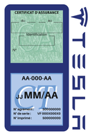 Porte Vignette Assurance Pare Brise Voiture Pour Tesla | Double Étui Pochette Adhésive Autocollant Sticker Bleu