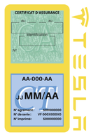 Porte Vignette Assurance Pare Brise Voiture Pour Tesla | Double Étui Pochette Adhésive Autocollant Sticker Jaune