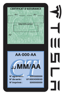 Porte Vignette Assurance Pare Brise Voiture Pour Tesla | Double Étui Pochette Adhésive Autocollant Sticker Noir