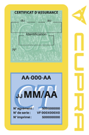 Porte Vignette Assurance Pare Brise Voiture Pour Cupra | Double Étui Pochette Adhésive Autocollant Sticker Jaune