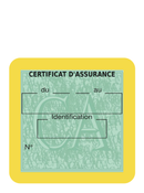 Porte Vignette Assurance Pare Brise Voiture Neutre | Étui Simple Pochette Adhésive Autocollant Sticker Jaune
